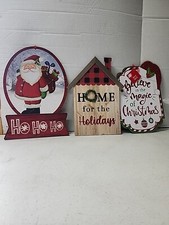 3 Christmas Door Hangs, Free Shipping. NOS