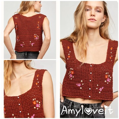 Free People Wildflowers Cardi Tank Top 