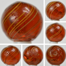 Handmade Gooseberry Marble, Amber Glass, 23/32 in, N Mint-, Chip, Germany, S1423