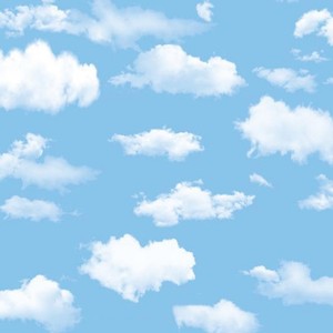 Blue Sky White Clouds Print Pvc 3d Wallpaper Mural Wall Decor
