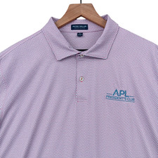 Peter Millar Crown Crafted Golf Polo Shirt Mens XXL Geometric Wicking Club Logo