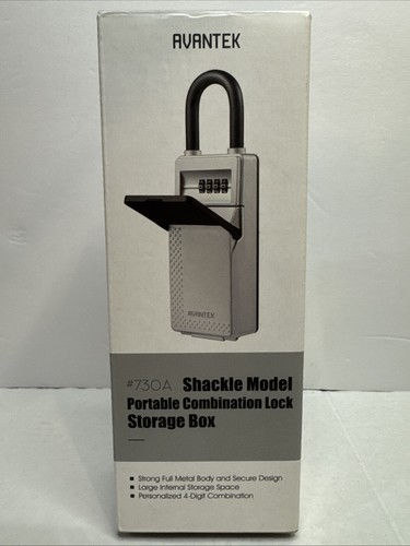 Avantek Portable Shackle Combination Mini Storage Lock Box. Brand New