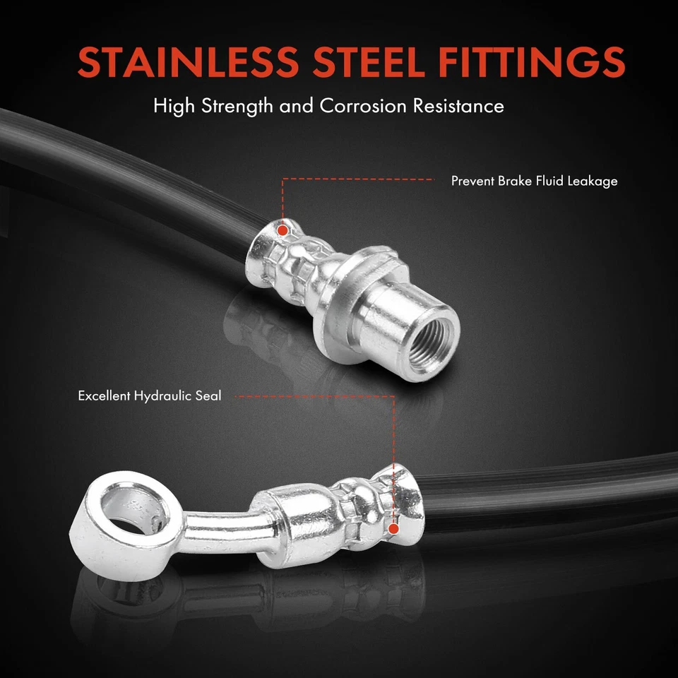 2x Manguera hidráulica de freno delantera izquierda y derecha para Honda Odyssey Pilot Acura MDX Foto 4 de 4