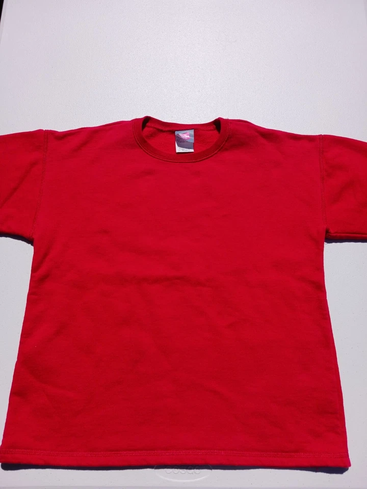 Camisa Hanes Niñas XL 14-16 Roja En Blanco Manga Larga Cuello Redondo Camisa Foto 2 de 4