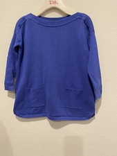 Lilly Pulitzer Girls Boatneck Blue Pocket Sweater Size S 4-5 .