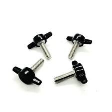 M6 x 20mm Clamping Thumb Screws Black Butterfly Tee Wing Knob 6mm x 1.0 4 Pack