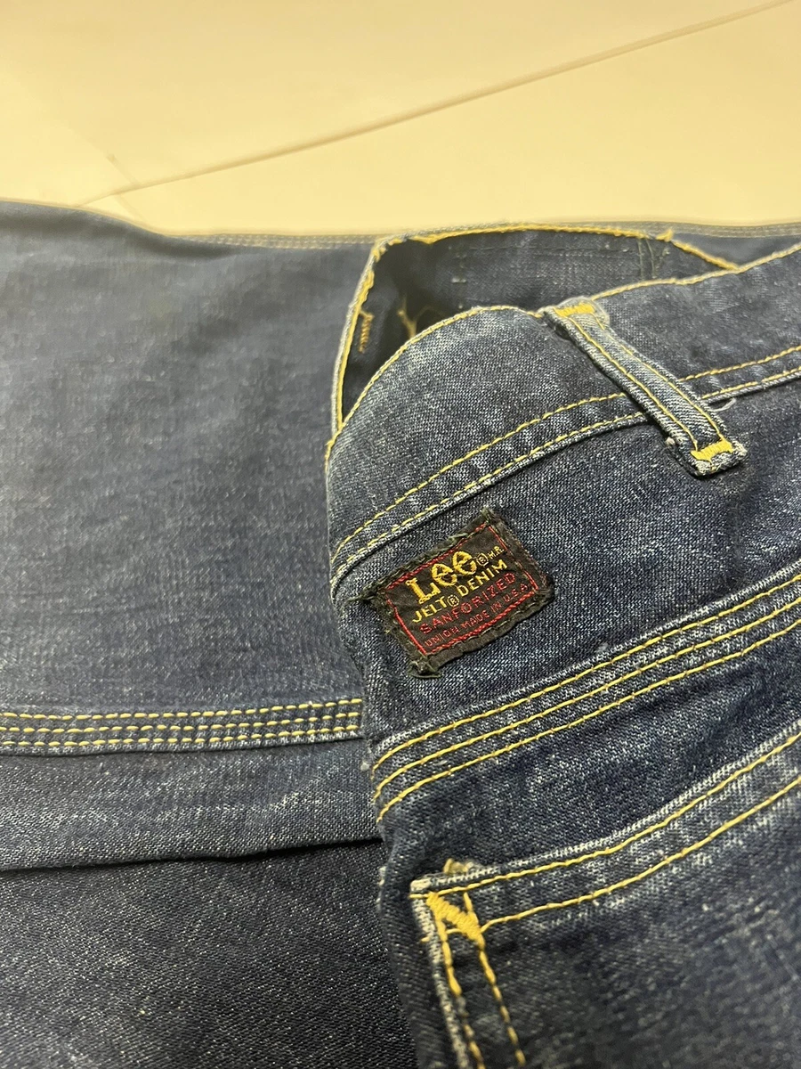 Vintage 60s Lee 191z Dungaree Carpenter Jeans Jelt Denim Sanforized Union 34x30