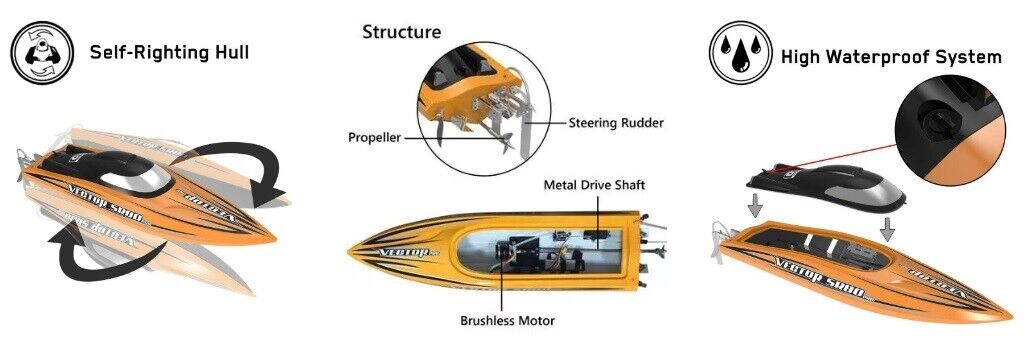 Image 6 - VOLANTEX VECTOR SR80 PRO 2.4G BRUSHLESS ARTR SPEED BOAT 74KMH! - VT798-4PRO