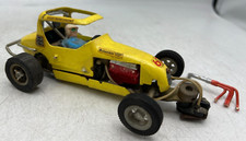 Vintage Custom 1/24 Scale Slot Car Yellow Midget Race Car w/ Mabuchi Motor