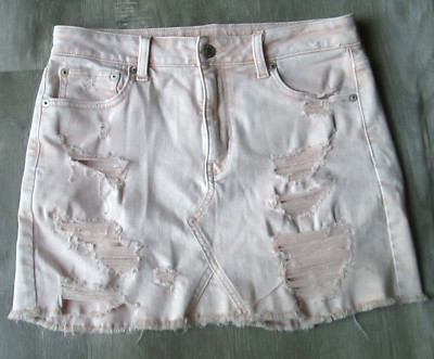 AMERICAN EAGLE OUTFITTERS PINK BLUSH SUPER STRETCH DENIM SKIRT SIZE 6 FREE SHIP!