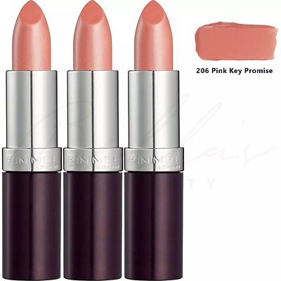 RIMMEL Lasting Finish Smooth & Creamy Lippenstift 4g - 206 Nude Pink *3er Pack*