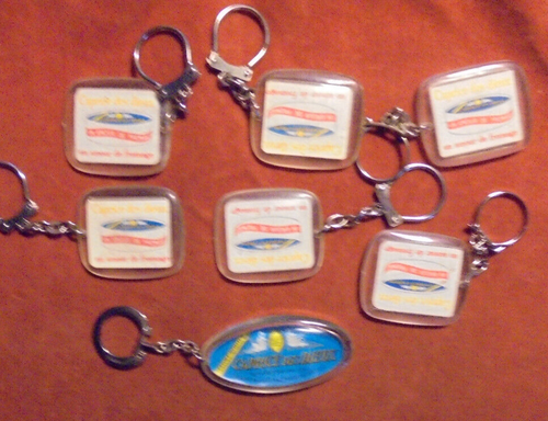 Porte-clés lot x 7- 6 Drapeaux Flags Pays Europe Fromage Caprice des Dieux - Picture 3 of 3