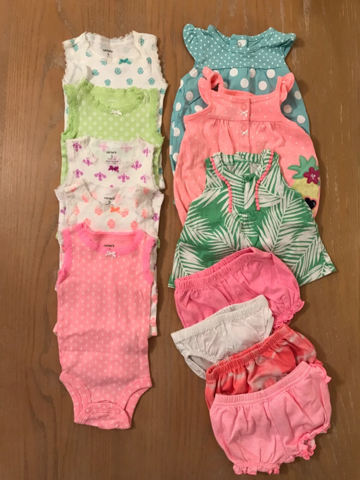 Carter's, Cat & Jack, Infant Girls Clothing Lot of 12 Size 0-3, & 3 Months