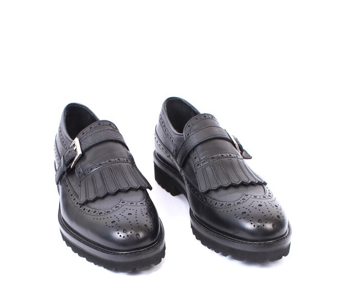 ROBERTO SERPENTINI 57000 Black Leather Classic Dress Shoes  display picture 1