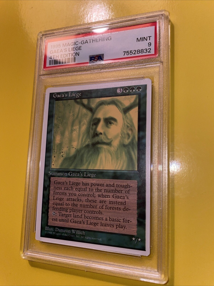 MAGIC THE GATHERING: GAEA'S LIEGE 🔥PSA 9 MINT🔥4th EDITION - 1995