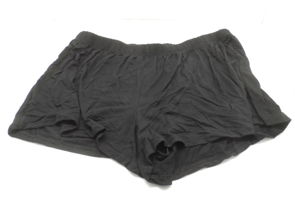 Adore Me Womens Cozy Boxer Boy Shorts Sleep Panties in Black Size Medium