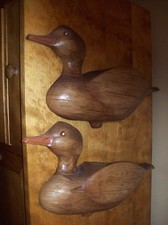 Vintage Creststyle Ducks Wall Hanging Planters made in the USA Resin Two