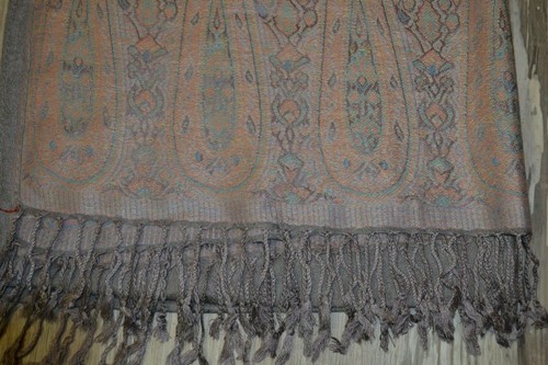 Pashmina 6' Scarf Wrap Purple Gray - Picture 3 of 5