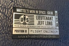 CUSTOM JEFF LONG DATA PLACARD MATTEL ASTRONAUT TOY MAJOR MATT MASON