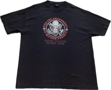 Y2K Military T Shirt Homeland Security Mens XL Hot Leathers Black Eagle