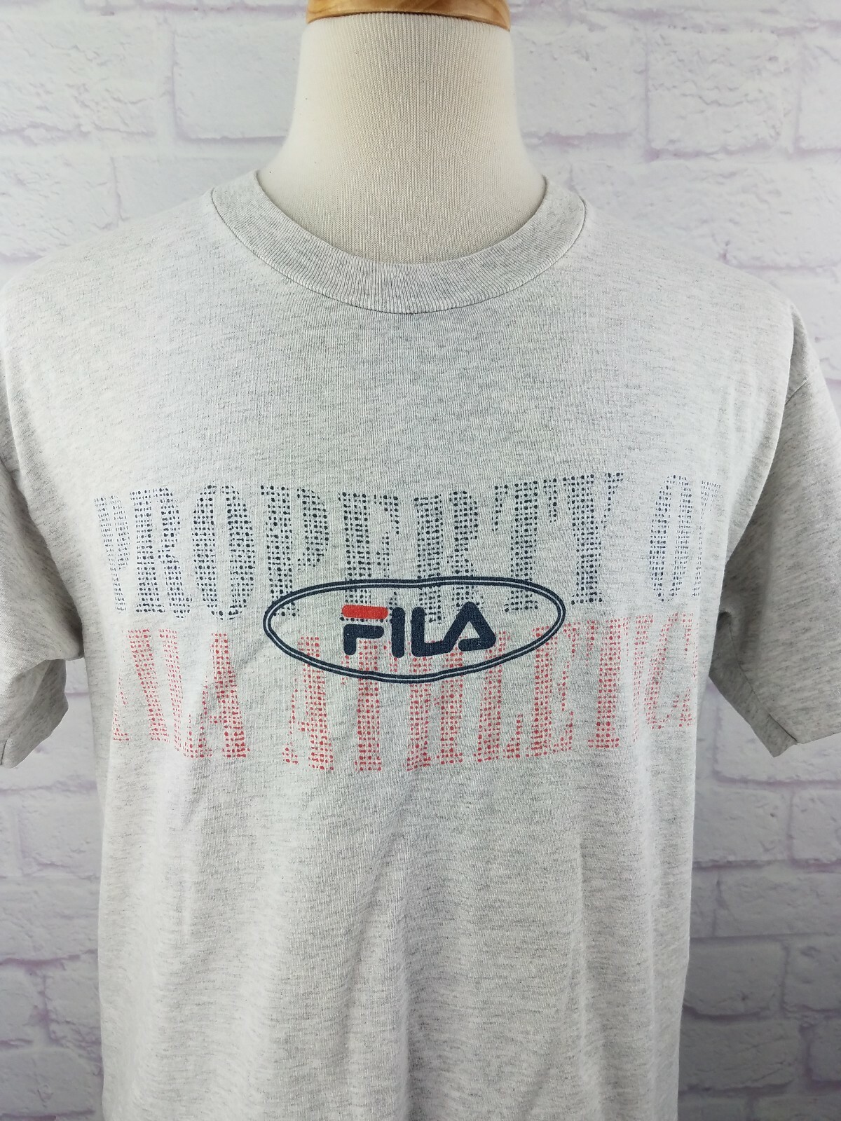 T shirt Fila vintage anni 90 proprietà di uomo taglia grande maglietta sportiva atletica