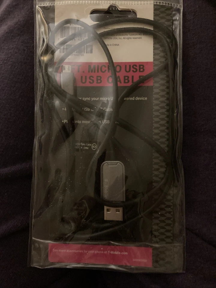 T Mobile Universal 4 Ft Micro USB To USB Cable - Image 2 of 2