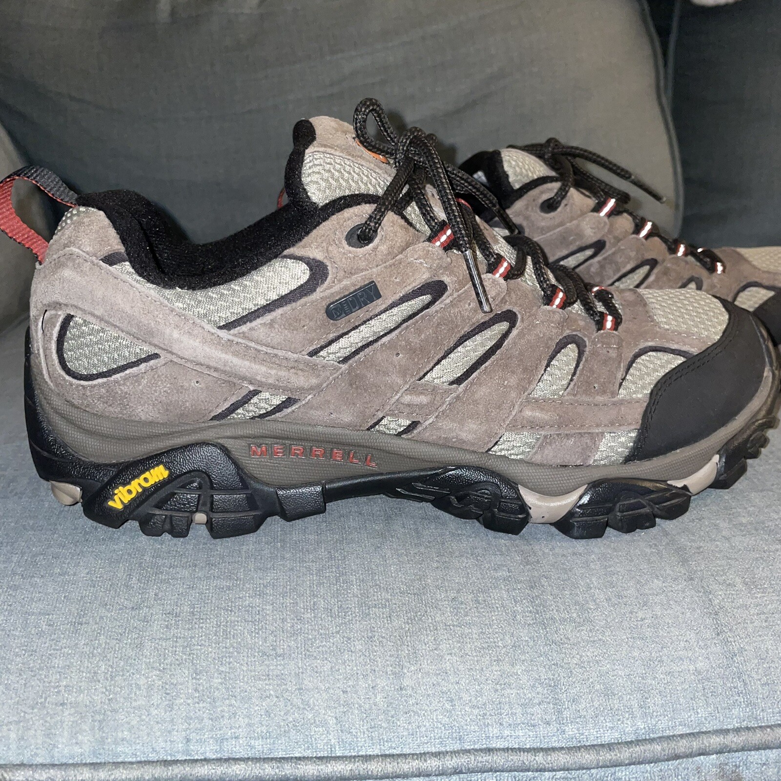 Merrell Scarpe Uomo Vibram Trail Escursionismo Impermeabili Corteccia Marrone Taglia 9