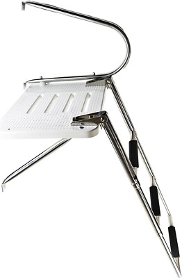 Marine City Stainless Steel 3 Step Swim Platform Ladder Harbor Mate Telescoping