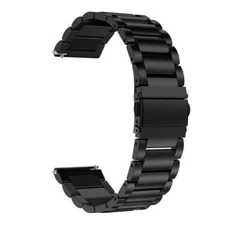 16/18/20/22/24mm Solid Stainless Steel Watch Band Bracelet Clasp Strap Black