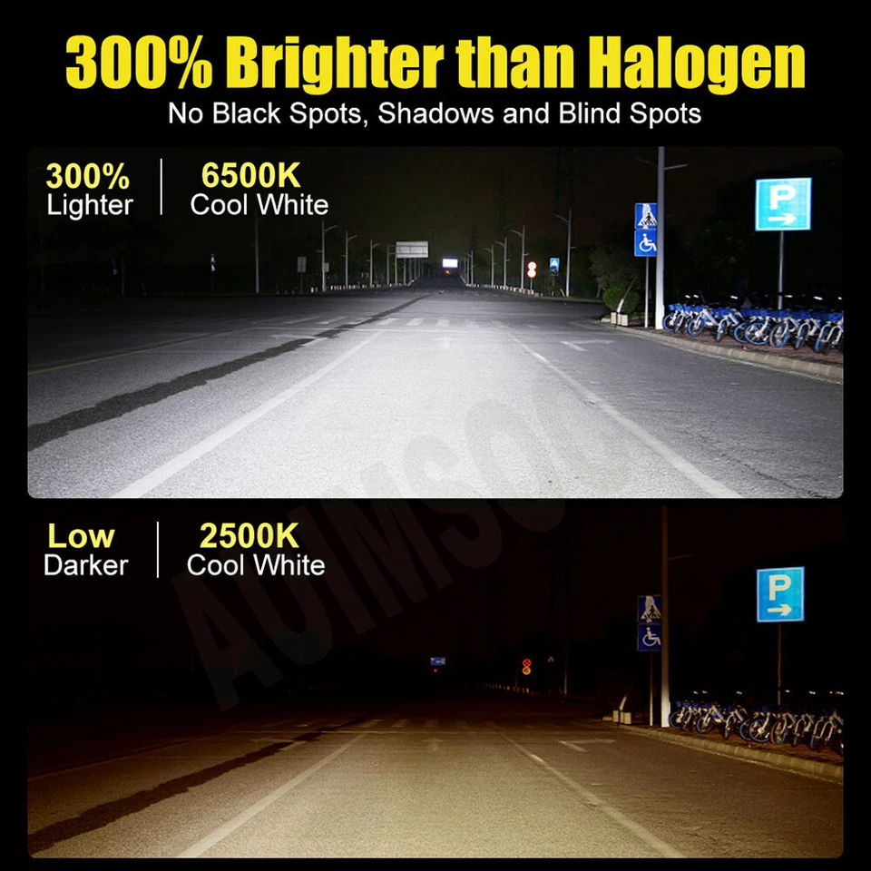 4Pcs 9005 H11 LED Headlight High Low Beam Bulbs Kit 6500K Xenon White Noiseless - Image 3 of 4