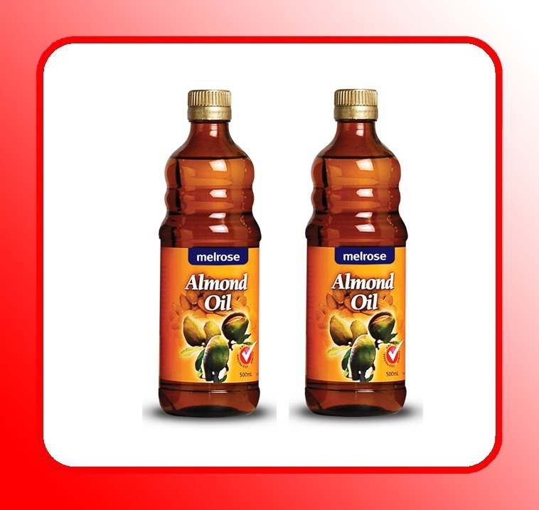 MELROSE 1L ( 2 x 500ml ) 100 Pure SWEET ALMOND OIL Cold Pressed