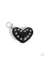 Studded Sweetheart - Black Paparazzi Purse Charm