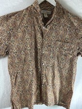 Tori Richard Hawaiian Shirt Mens Medium Made In USA Parsley Design Great Casual