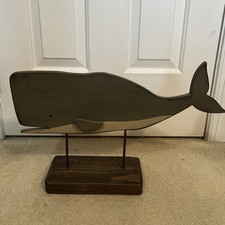 21 Wooden Whale Nautical Tabletop Decor Decorative Beach Ocean Themed