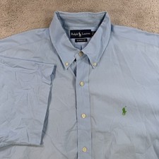 Polo Ralph Lauren Shirt Mens XL Blue Classic Fit Short Sleeve Button Down Pony