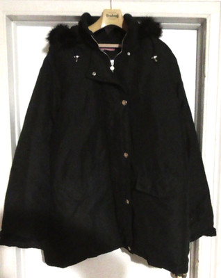 Woman Within Black Down Winter Coat with Hood Size 2X Womens