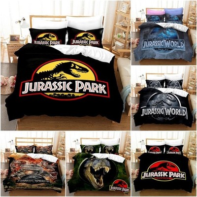 Jungen Dinosaurier Jurassic Park Bettwäsche Set Bett bezug Quilt Abdeckung