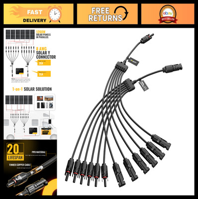 Solar Panel Y Connectors - 1 to 6 Parallel Branch Adapter Cable Kit for PV Syste
