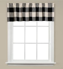 NEW Grandin Curtain Valance, 58" x 13", Black/cream