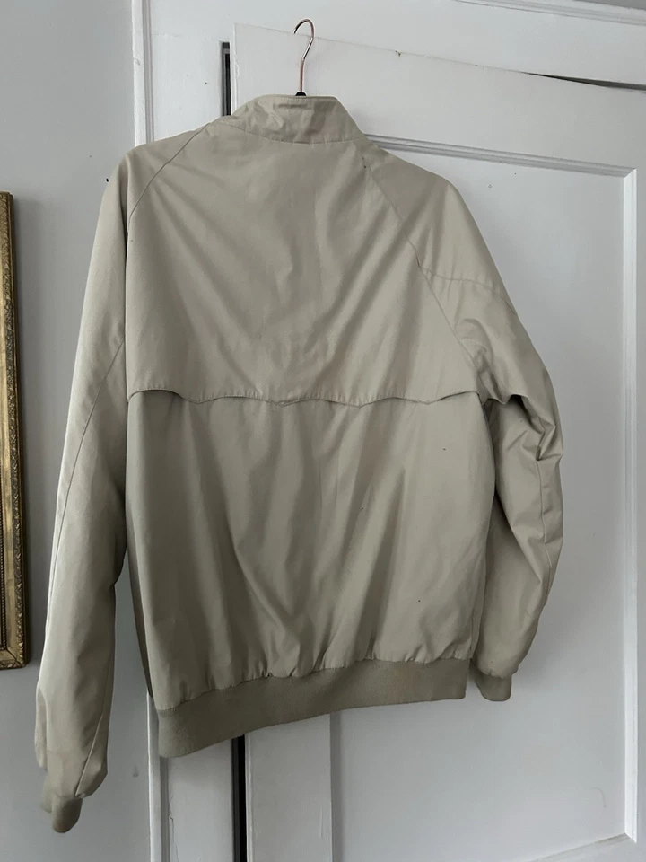 Chaqueta de bombardero Harrington vintage Izod caqui con forro de franela - CREST - grande Foto 4 de 4