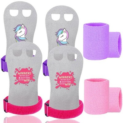 Gymnastics Grips for Kids  2 Pairs of Palm Protection Wrist Support Gloves