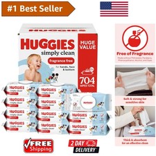 Huggies Simply Clean Unscented Baby Wipes, 11 Flip-Top Packs, 704 Wipes Total