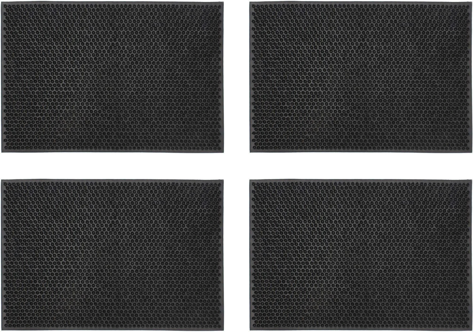 4 x JVL Condor Classic Astro Turf Look Rubber Scraper MatBlack Doormat 40 x 60cm