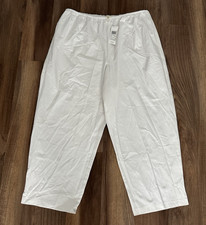 Eileen Fisher 3X White Slim Ankle Pant Side Zip Organic Cotton Stretch NWT