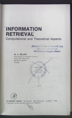 Information Retrieval, Computational and Theoretical Aspects: Computation and Th