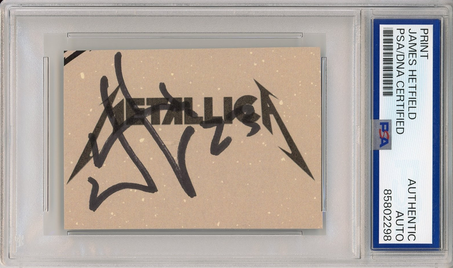 James Hetfield Metallica Band Logo Cut SIGNED Autograph Guitar PSA DNA COA Auto