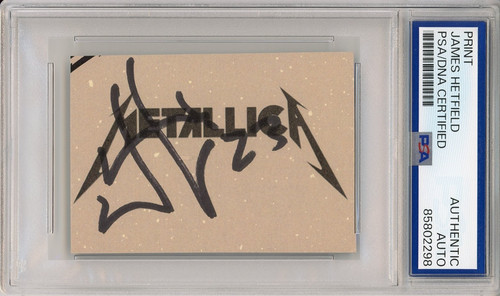 James Hetfield Metallica Band Logo Cut SIGNED Autograph Guitar PSA DNA COA Auto