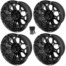 LSI Hercules 12" Golf Cart Wheels/Rims Gloss Black Yamaha