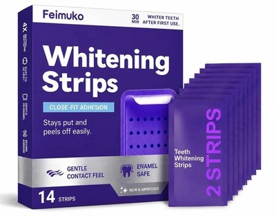 DR DENT Purple Zahnaufhellungsstreifen 7 Behandlungen Packung mit 14 Streifen