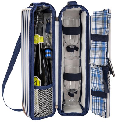 ALLCAMP WINE TOTE BAG WITH COOLER COMPARTMENTPICNIC SET CARRYING TWO SETS OF TA